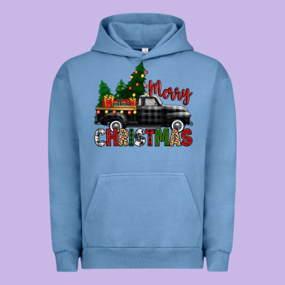 Merry Christmas With Black Truck Urban Hoodie Designed By Zillion Design Studio