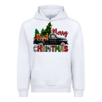 White merry christmas with black truck Urban Hoodie - Zillion Design Studio