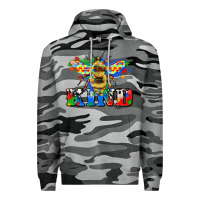Slate Camo bee kind autism Premium Hoodie - Zillion Design Studio