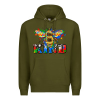 Army Green bee kind autism Premium Hoodie - Zillion Design Studio
