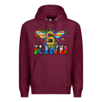 Burgundy bee kind autism Premium Hoodie - Zillion Design Studio
