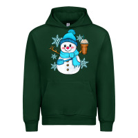 Forest Green cute snowman Urban Hoodie - Zillion Design Studio
