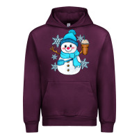 Mauve Wine cute snowman Urban Hoodie - Zillion Design Studio