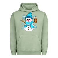 Pigment Oil Green cute snowman Urban Hoodie - Zillion Design Studio
