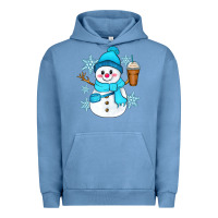 Pigment Pebble Blue cute snowman Urban Hoodie - Zillion Design Studio