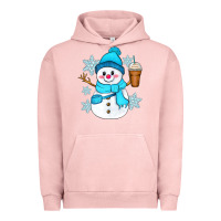 Pigment Salmon cute snowman Urban Hoodie - Zillion Design Studio