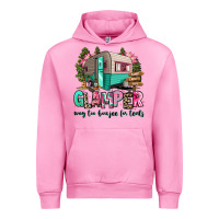 Fuchsia Pink glamper way too boujee for tents 2 Urban Hoodie - RanaPortraitStore