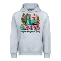 Heather Grey glamper way too boujee for tents 2 Urban Hoodie - RanaPortraitStore