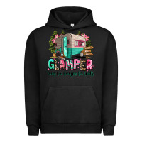Pigment Black glamper way too boujee for tents 2 Urban Hoodie - RanaPortraitStore