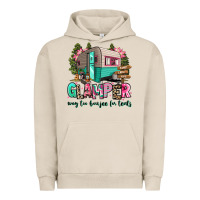 Pigment French Oak glamper way too boujee for tents 2 Urban Hoodie - RanaPortraitStore