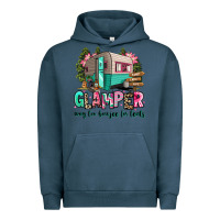 Pigment Midnight Navy glamper way too boujee for tents 2 Urban Hoodie - RanaPortraitStore