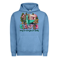 Pigment Pebble Blue glamper way too boujee for tents 2 Urban Hoodie - RanaPortraitStore