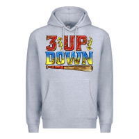 Heather Grey 3 up 3 down softball Premium Hoodie - texasbilliewilder