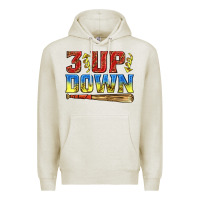 Oatmeal Heather 3 up 3 down softball Premium Hoodie - texasbilliewilder
