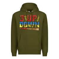 Army Green 3 up 3 down softball Premium Hoodie - texasbilliewilder