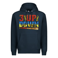 Navy 3 up 3 down softball Premium Hoodie - texasbilliewilder