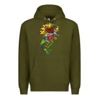 Army Green be kind autism sunflower Premium Hoodie - Zillion Design Studio