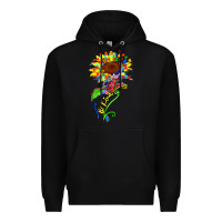Black be kind autism sunflower Premium Hoodie - Zillion Design Studio