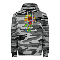 Slate Camo be kind autism sunflower Premium Hoodie - Zillion Design Studio