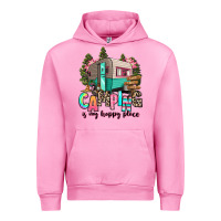 Fuchsia Pink camping is my happy place Urban Hoodie - RanaPortraitStore
