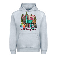 Heather Grey camping is my happy place Urban Hoodie - RanaPortraitStore