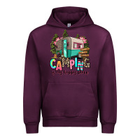 Mauve Wine camping is my happy place Urban Hoodie - RanaPortraitStore