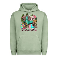 Pigment Oil Green camping is my happy place Urban Hoodie - RanaPortraitStore