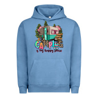 Pigment Pebble Blue camping is my happy place Urban Hoodie - RanaPortraitStore