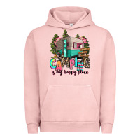 Pigment Salmon camping is my happy place Urban Hoodie - RanaPortraitStore