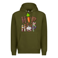 Army Green Hip Hop Bunny Premium Hoodie - RanaPortraitStore