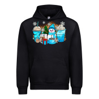 Black winter snowman coffee cups Urban Hoodie - Zillion Design Studio