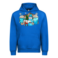 Cobalt winter snowman coffee cups Urban Hoodie - Zillion Design Studio