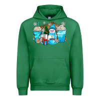 Emerald winter snowman coffee cups Urban Hoodie - Zillion Design Studio