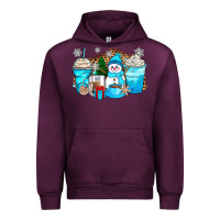 Mauve Wine winter snowman coffee cups Urban Hoodie - Zillion Design Studio