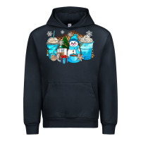 Navy winter snowman coffee cups Urban Hoodie - Zillion Design Studio