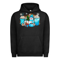 Pigment Black winter snowman coffee cups Urban Hoodie - Zillion Design Studio