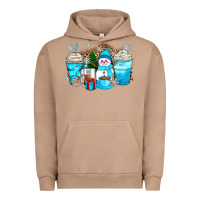 Pigment Burro winter snowman coffee cups Urban Hoodie - Zillion Design Studio