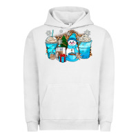 Pigment Lunar Rock winter snowman coffee cups Urban Hoodie - Zillion Design Studio