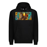 Black horse and desert with sunflowers gemstone Premium Hoodie - RanaPortraitStore