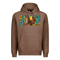 Chestnut horse and desert with sunflowers gemstone Premium Hoodie - RanaPortraitStore