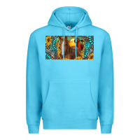Ocean Blue horse and desert with sunflowers gemstone Premium Hoodie - RanaPortraitStore