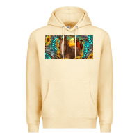 Pina Colada horse and desert with sunflowers gemstone Premium Hoodie - RanaPortraitStore