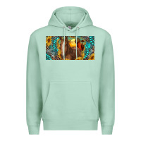 Seafoam horse and desert with sunflowers gemstone Premium Hoodie - RanaPortraitStore