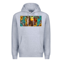 Heather Grey horse and desert with sunflowers gemstone Premium Hoodie - RanaPortraitStore