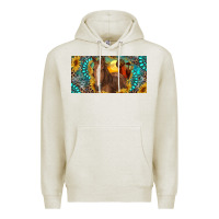 Oatmeal Heather horse and desert with sunflowers gemstone Premium Hoodie - RanaPortraitStore