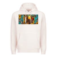 Pale Pink horse and desert with sunflowers gemstone Premium Hoodie - RanaPortraitStore