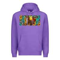 Purple horse and desert with sunflowers gemstone Premium Hoodie - RanaPortraitStore