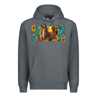 Rock horse and desert with sunflowers gemstone Premium Hoodie - RanaPortraitStore