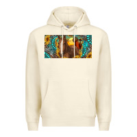 Sandshell horse and desert with sunflowers gemstone Premium Hoodie - RanaPortraitStore