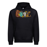 Black western love bull skull with gemstone and sunflowe Urban Hoodie - texasbilliewilder